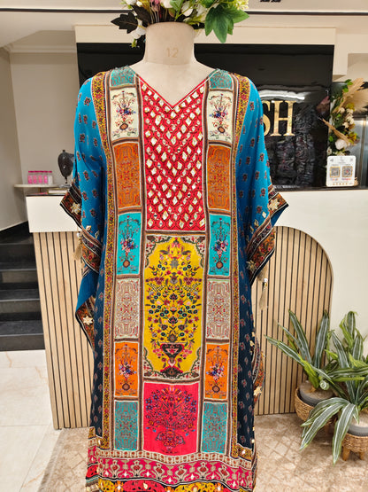 Multicolour Kaftan Set