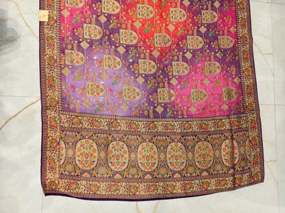 Purple Flower Weaving Georgette Saree