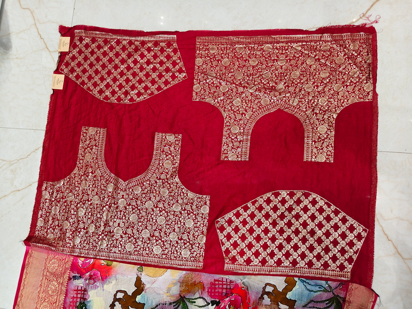 Multi Colour Floral Printed Silk Saree
