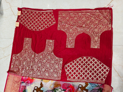 Multi Colour Floral Printed Silk Saree