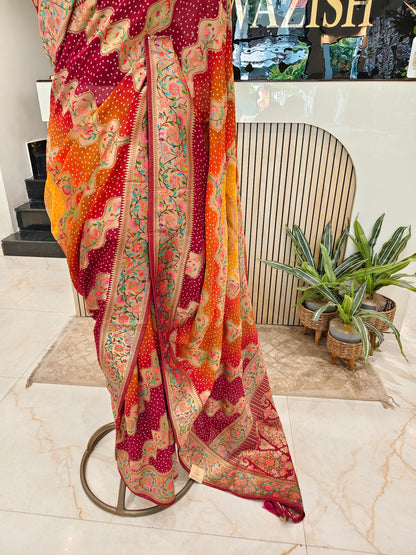 Maroon Weaving Saree