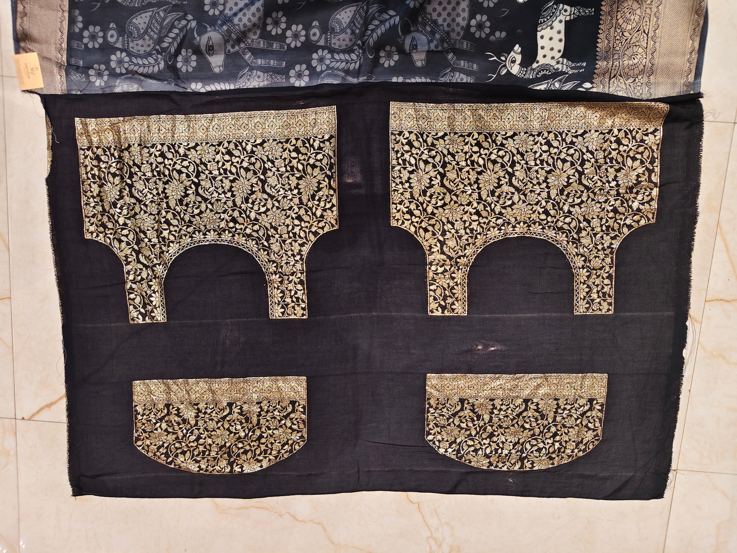 Black Motif Silk Saree