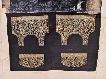 Black Motif Silk Saree