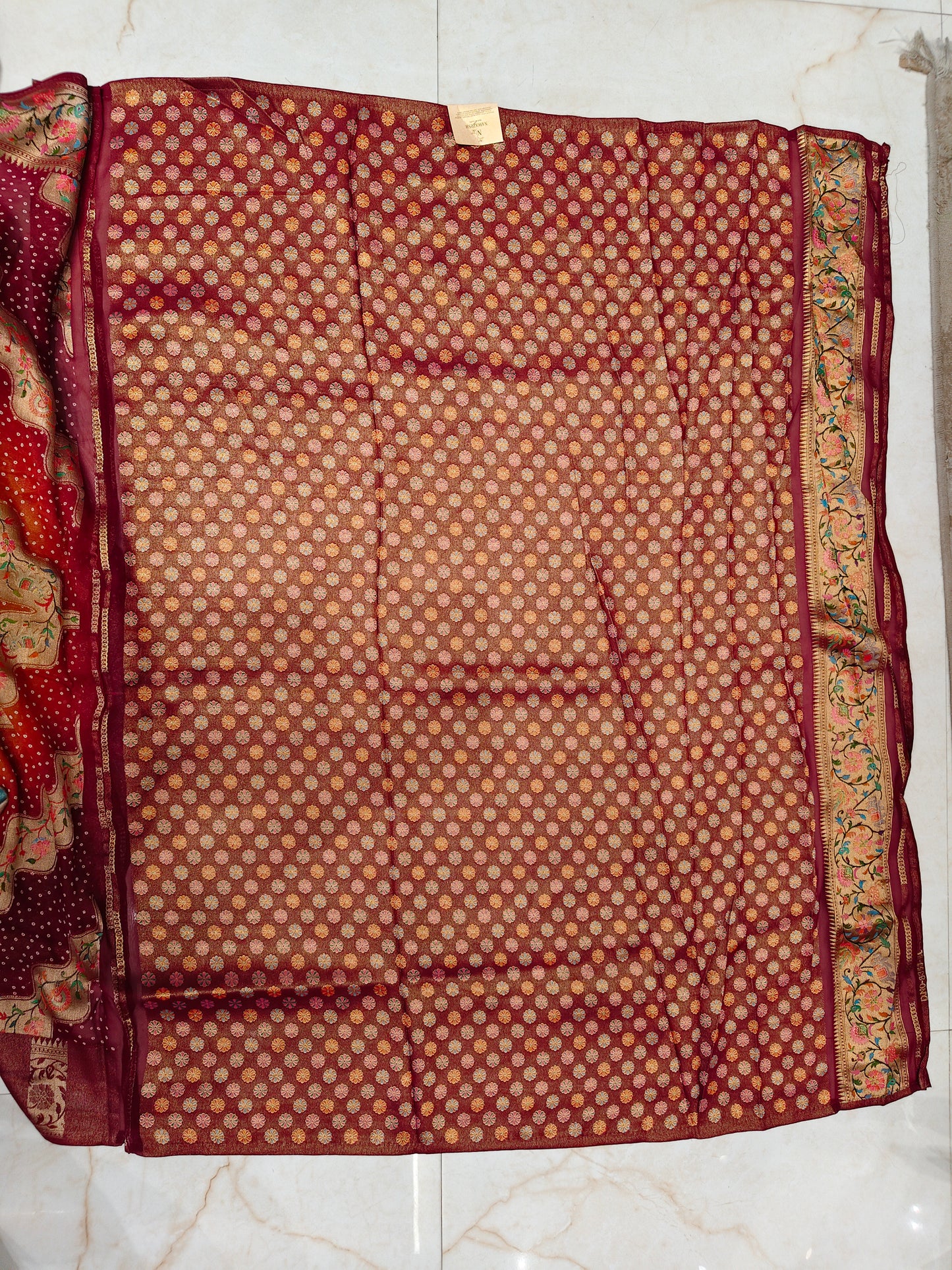 Maroon Weaving Saree