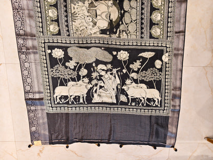 Black Motif Silk Saree