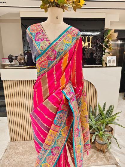 Multi Colour Zari Woven Silk Saree