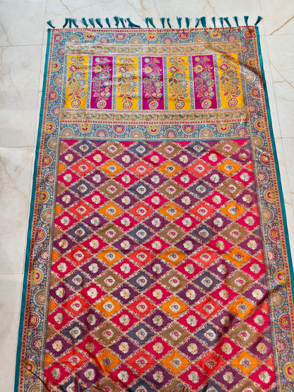 Multi Colour Floral Printed Silk Saree