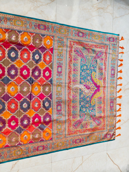 Multi Colour Zari Woven Silk Saree