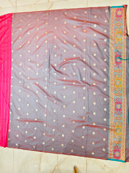 Multi Colour Zari Woven Silk Saree