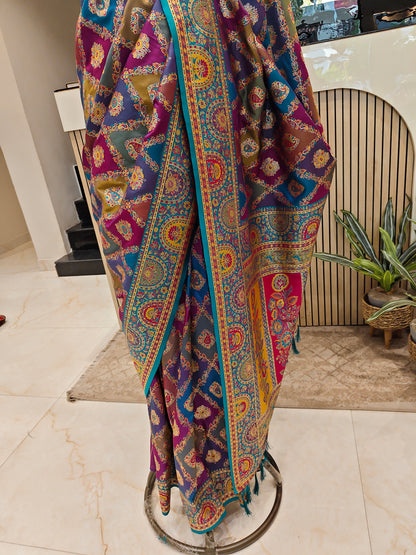 Multi Colour Zari Woven Silk Saree