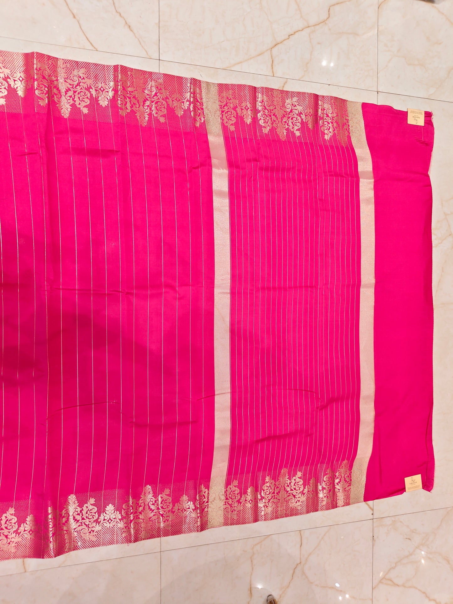 Rani Pink Zari Silk Saree