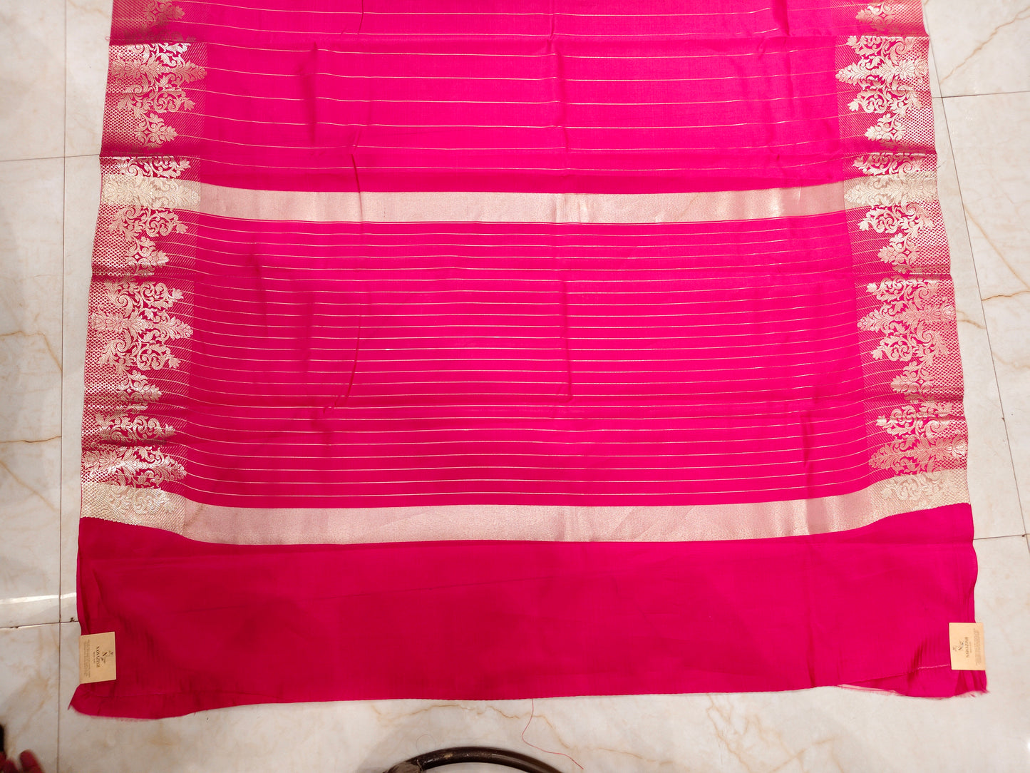 Rani Pink Zari Silk Saree