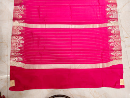 Rani Pink Zari Silk Saree