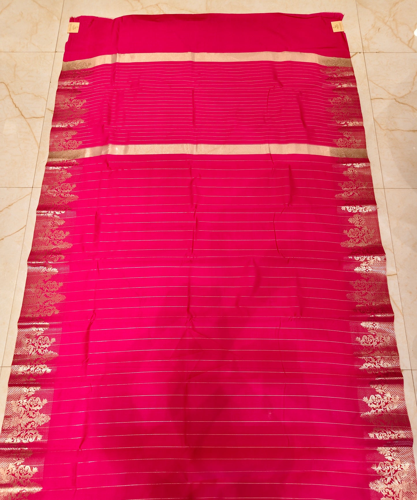 Rani Pink Zari Silk Saree