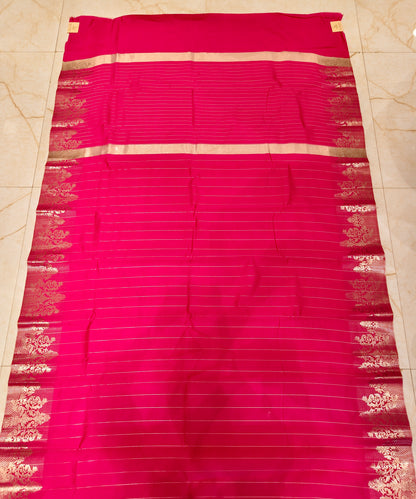 Rani Pink Zari Silk Saree