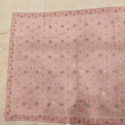 Baby Pink Resham & Stone Work Georgette Saree