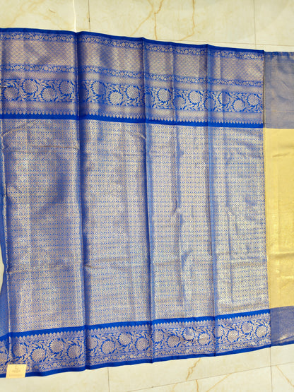 Golden & Blue Zari Tissue Saree