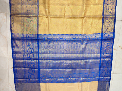 Golden & Blue Zari Tissue Saree