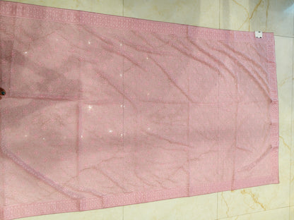 Baby Pink Resham & Stone Work Georgette Saree