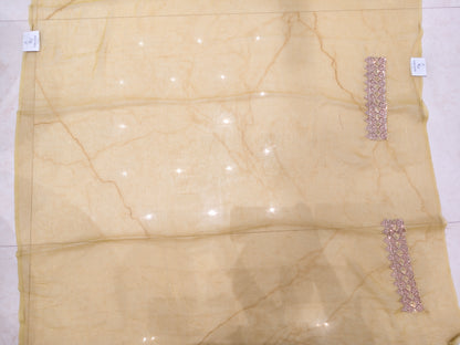 Lemon Zari & Resham Work Chiffon Saree