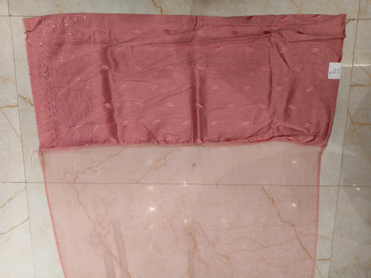 Pink Sequins & Stone Work Chiffon Saree