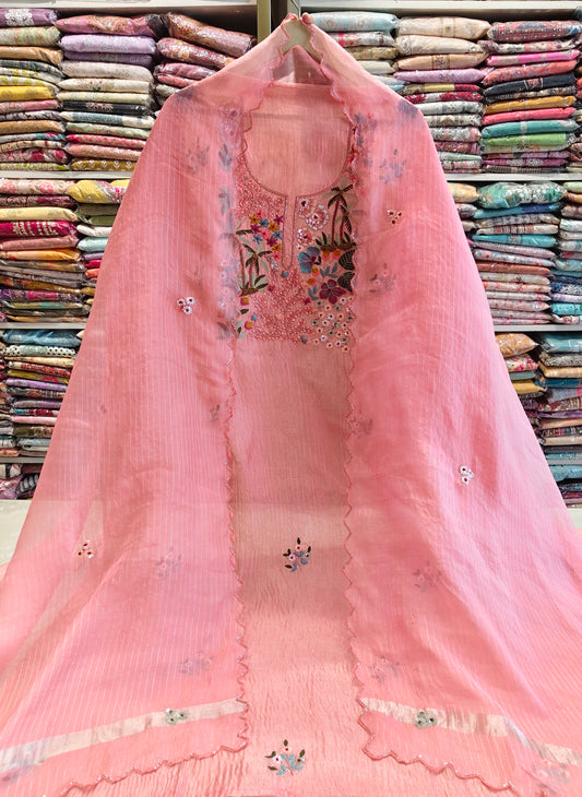 Baby Pink Unstitched Suit
Crush Tissue Suit Set
Kutdana Work Suit
Designer Festive Suit
Wedding Wear Suit