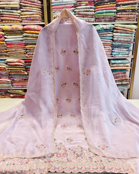 Lavender Unstitched Suit
Tissue Suit Set
Kutdana Work Suit
Designer Festive Suit
Wedding Wear Suit