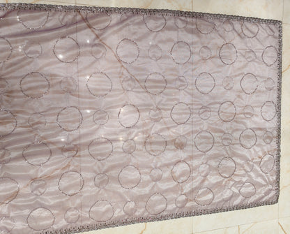 Lavender Mirror & Kutdana Work Tissue Saree