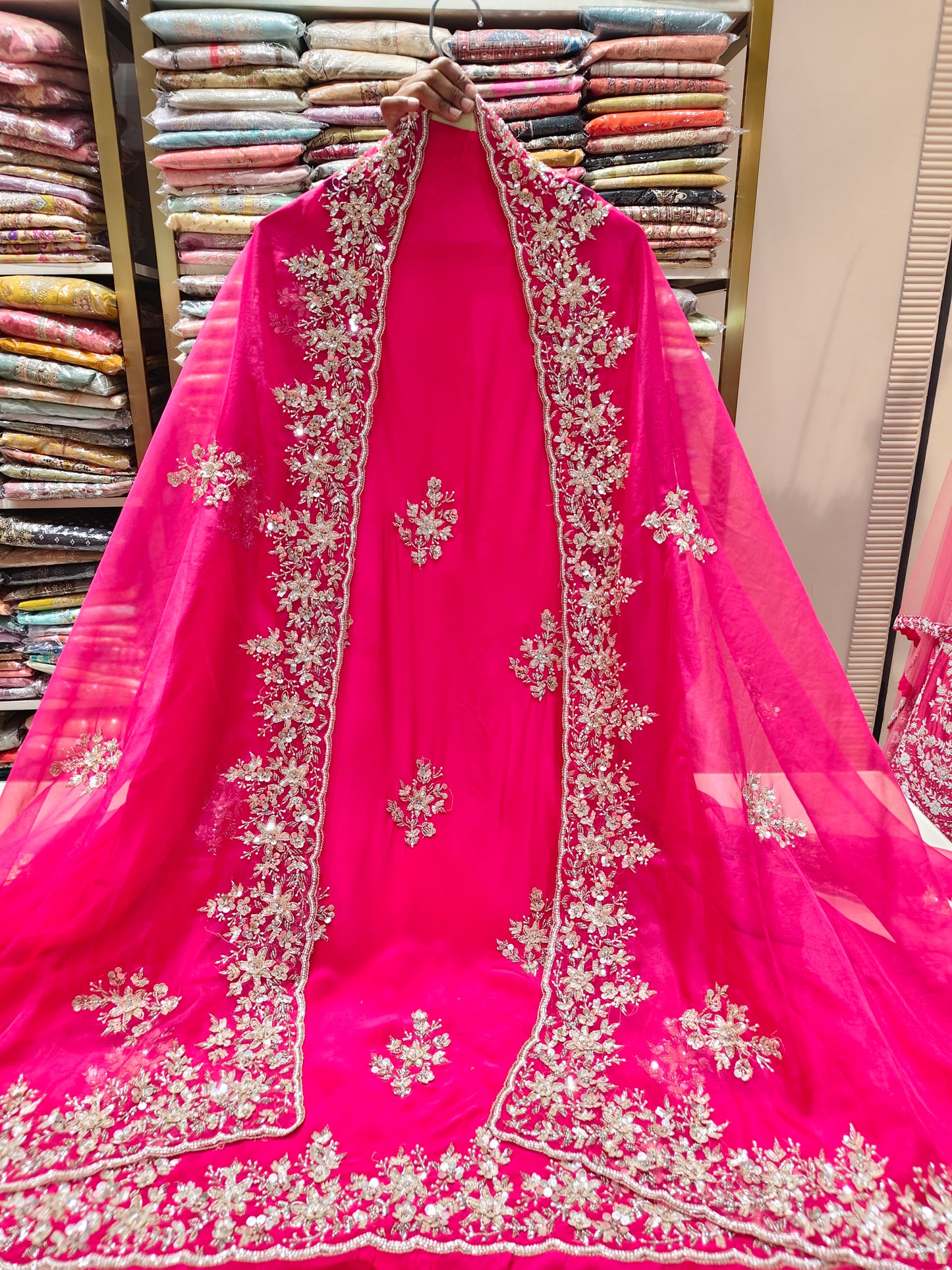 Rani Pink Unstitched Suit
Crepe Suit Set
Kutdana Work Suit
Sequins Work Suit
Designer Festive Suit
