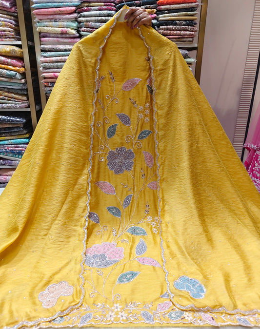 Yellow Unstitched Suit
Dola Silk Suit Set
Dabka Work Suit
Resham Work Suit
Designer Festive Suit