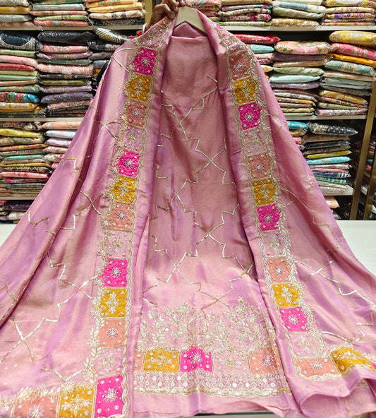 Lavender Unstitched Suit
Tissue Suit Set
Mirror Work Suit
Dabka Work Suit
Designer Festive Suit