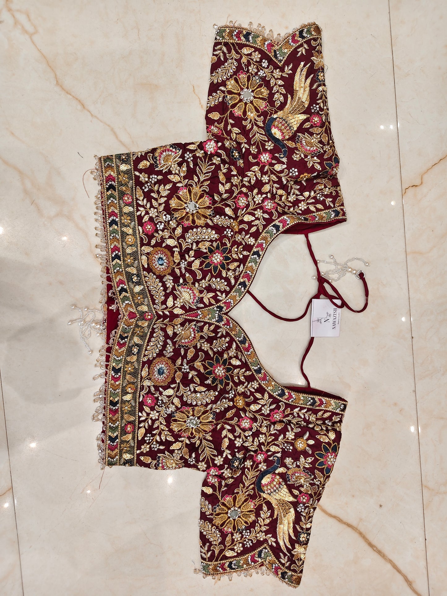 Rust Birds Motif Saree