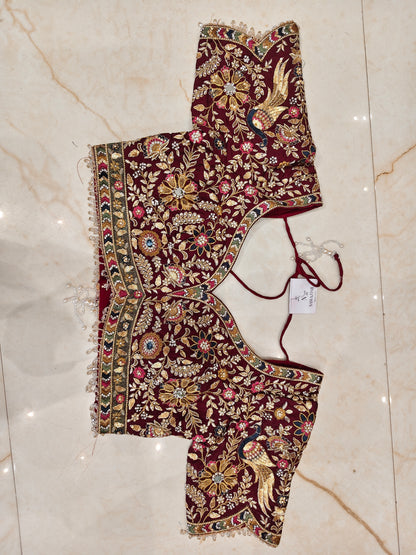 Rust Birds Motif Saree