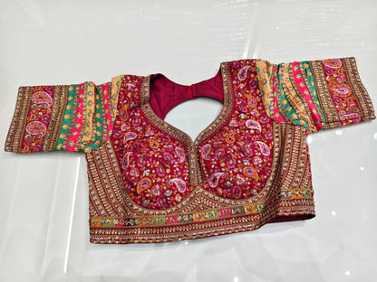 Mustard Maroon Net Saree