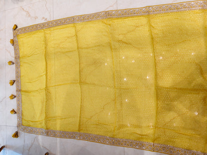 Yellow Organza Saree