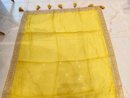 Yellow Organza Saree