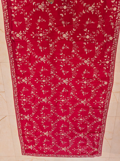 Maroon Crepe Saree