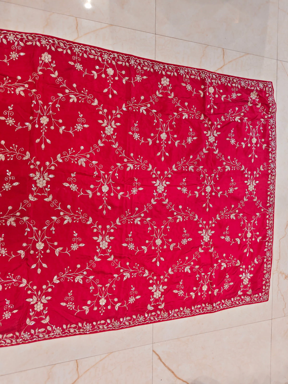 Maroon Crepe Saree