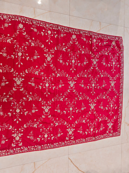 Maroon Crepe Saree