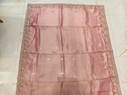 Baby Pink Tissue Saree