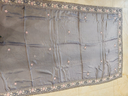 Grey Tissue Saree