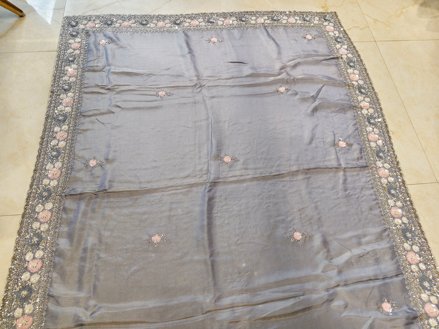 Grey Tissue Saree