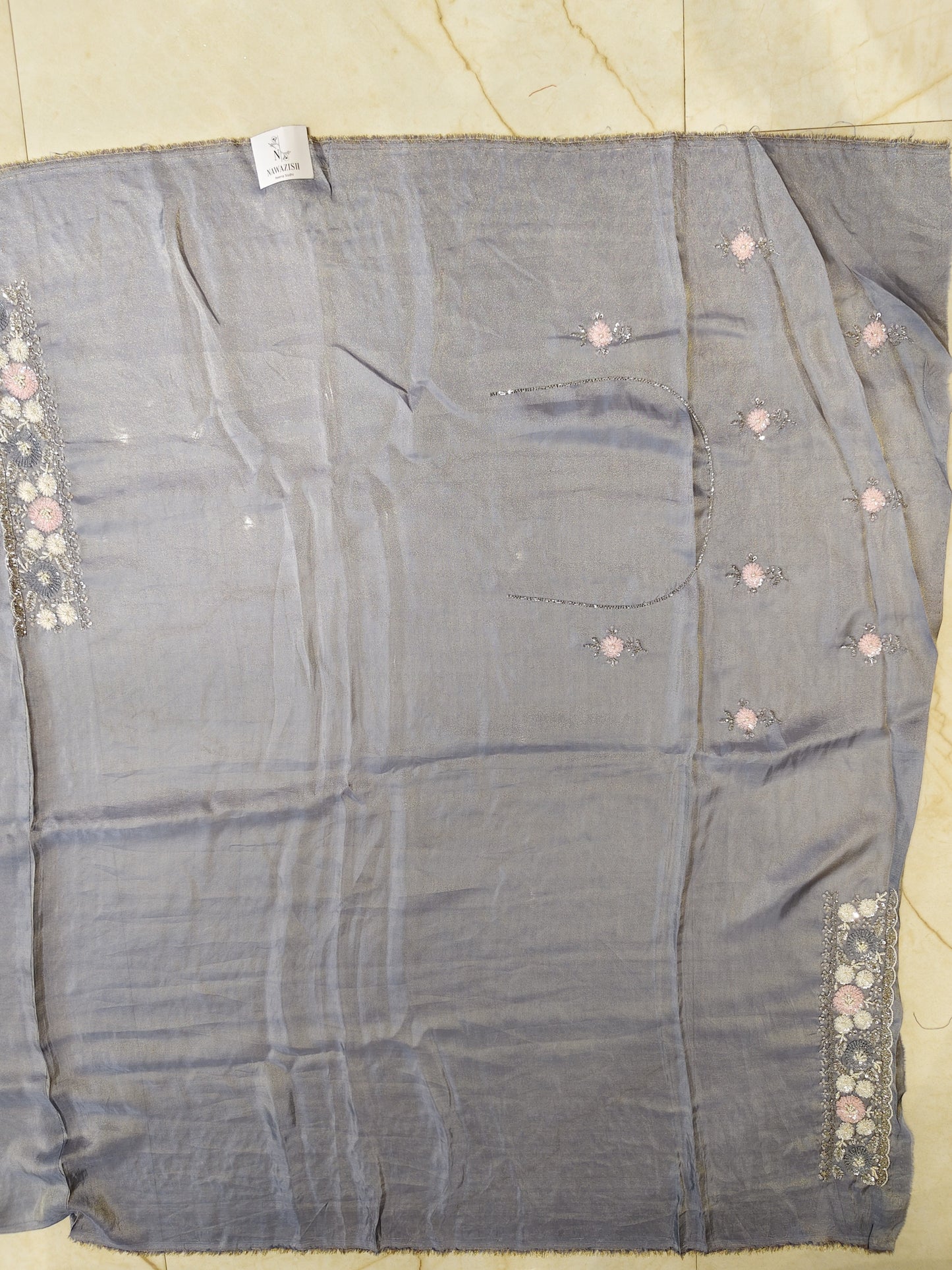 Grey Tissue Saree