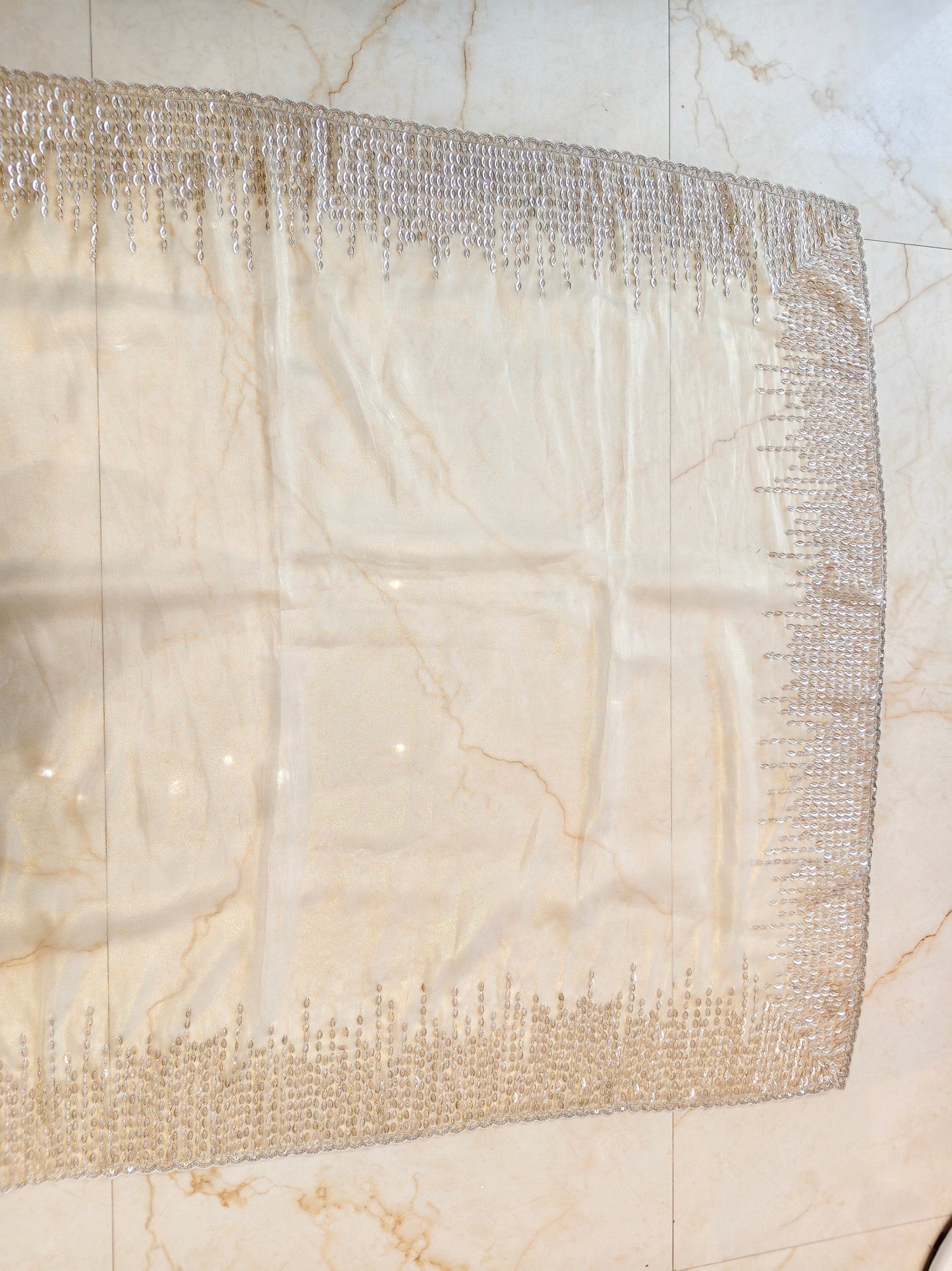 Cream Tissue Saree