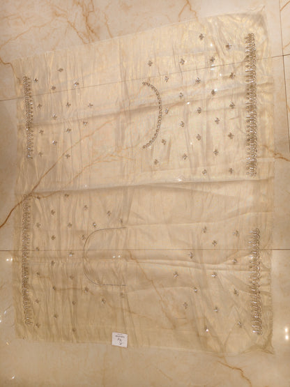 Cream Tissue Saree