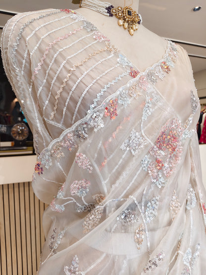 Off White Tissue Saree