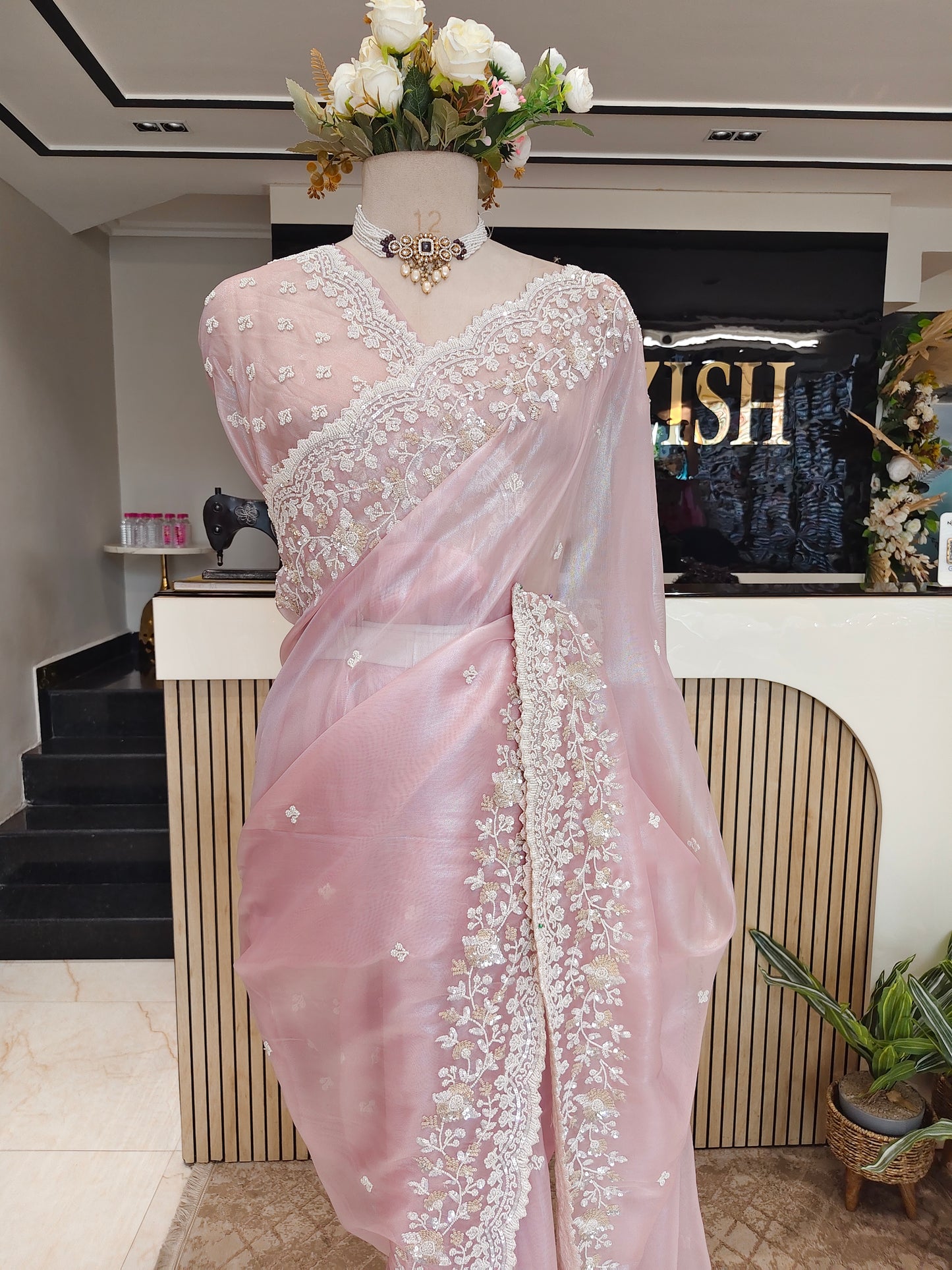 Lavender Tissue Saree