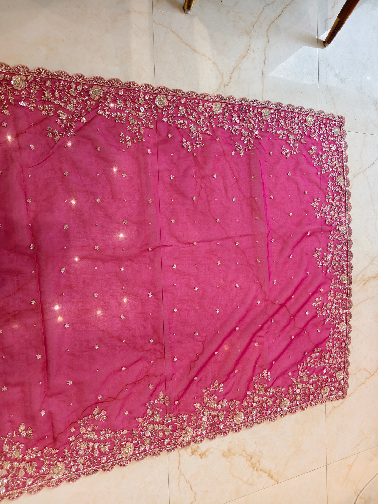 Rani Pink Organza Saree