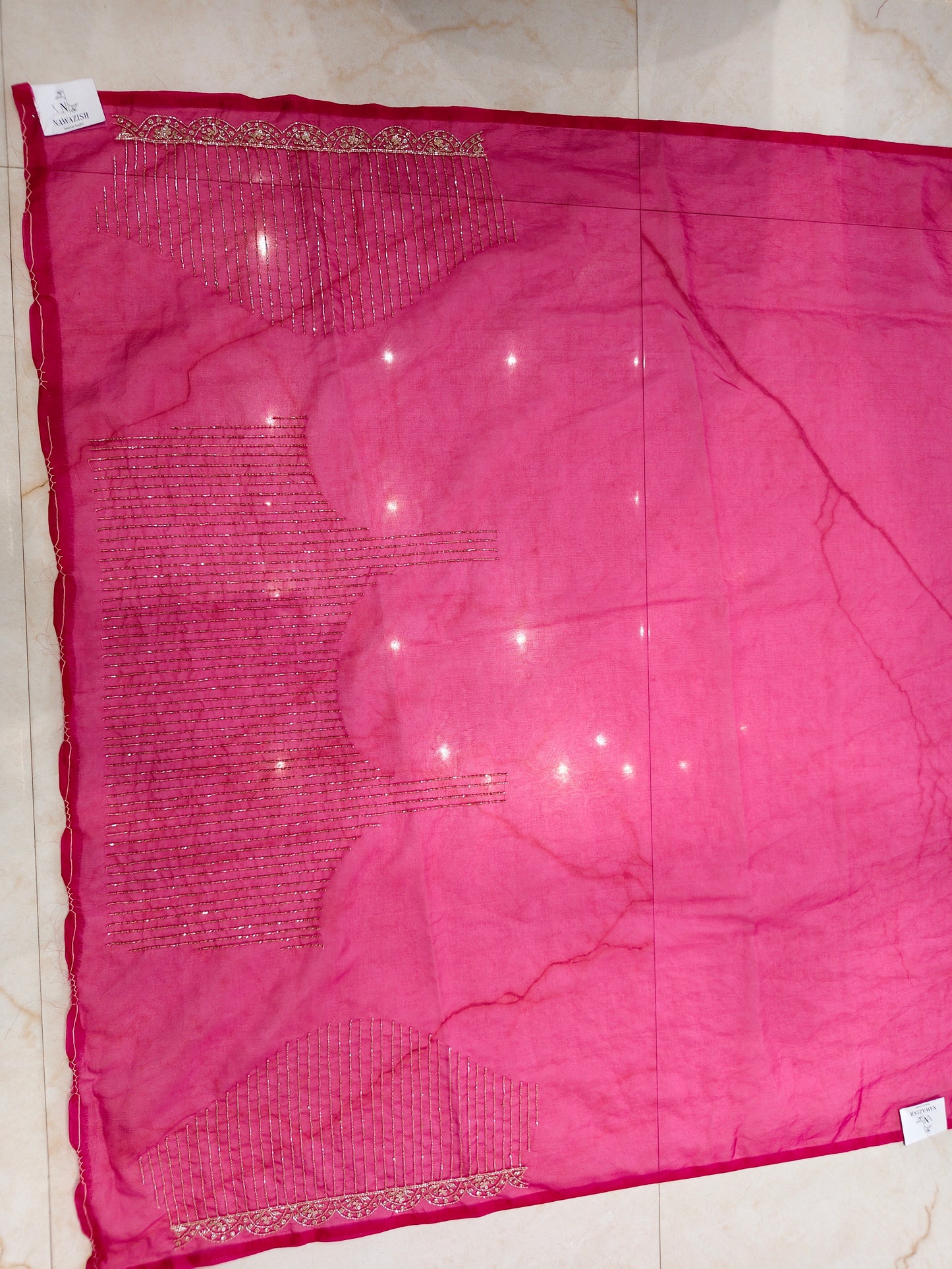 Rani Pink Organza Saree
