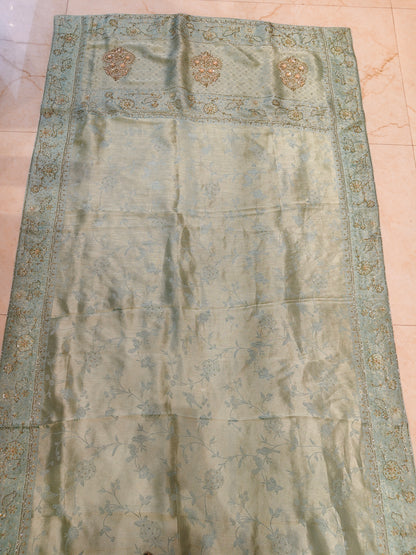 Sea Green Linen Saree